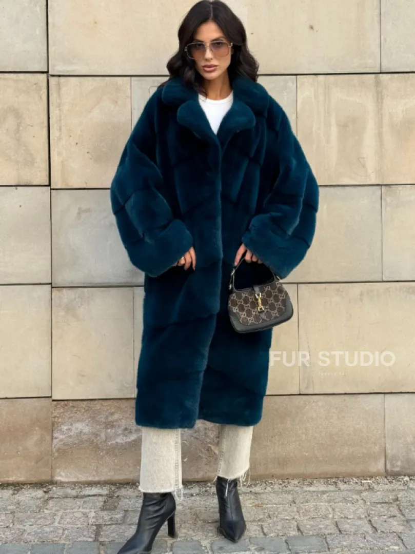 Шуба из аукционного меха норки NAFA английский воротник