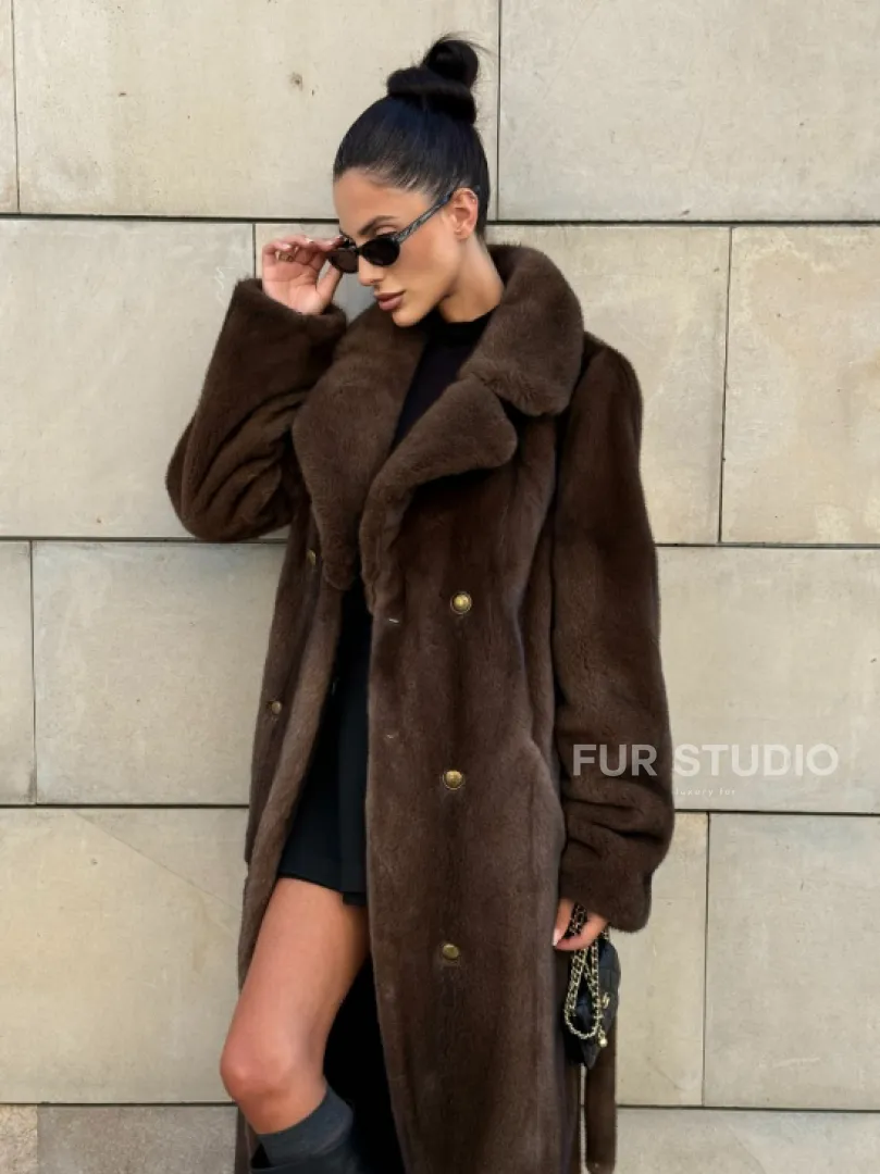 Норковая шуба цельный мех английский воротник KOPENHAGEN FUR