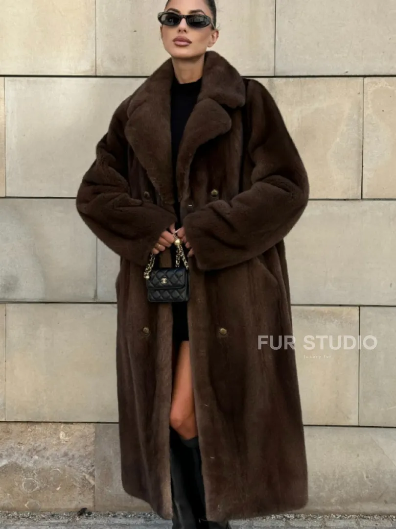 Норковая шуба цельный мех английский воротник KOPENHAGEN FUR