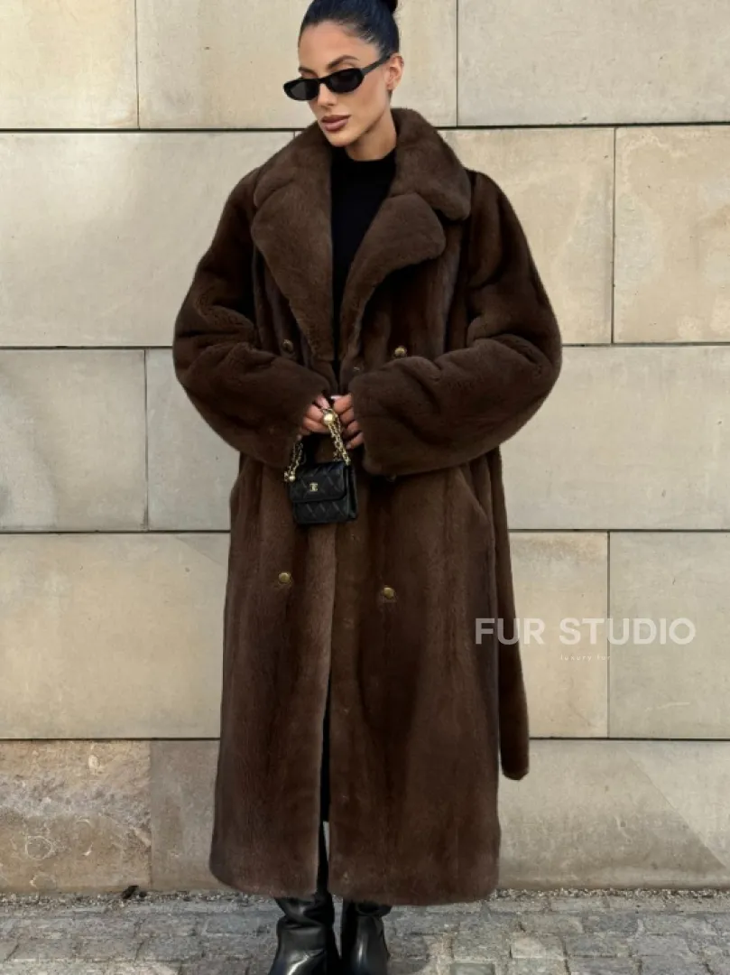 Норковая шуба цельный мех английский воротник KOPENHAGEN FUR