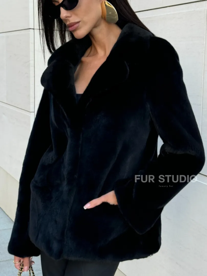 Шуба норковая BlackGlama, пиджак автоледи - английский воротник
