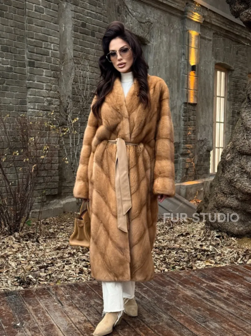 Шуба кимоно из аукционного меха норки GOLDEN COLLECTION