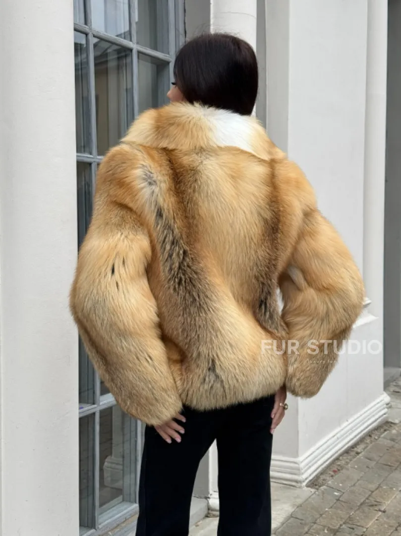 Полушубок из меха альпийской лисы Premium Golden Fox