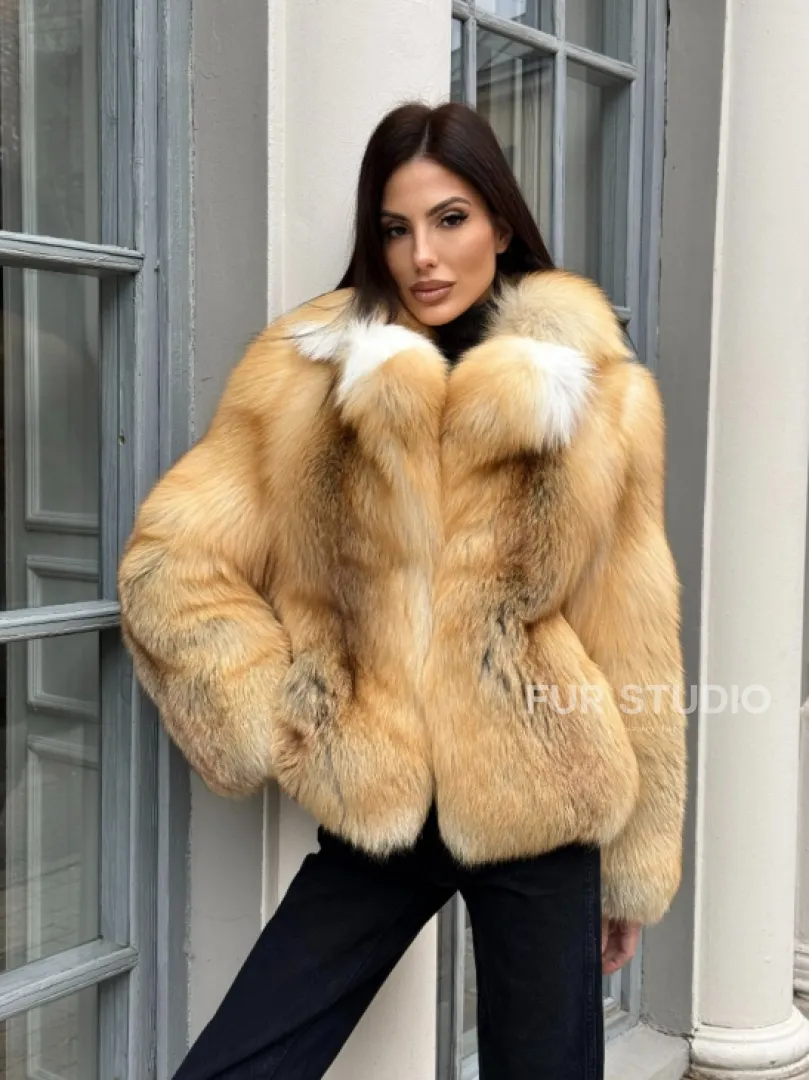 Полушубок из меха альпийской лисы Premium Golden Fox
