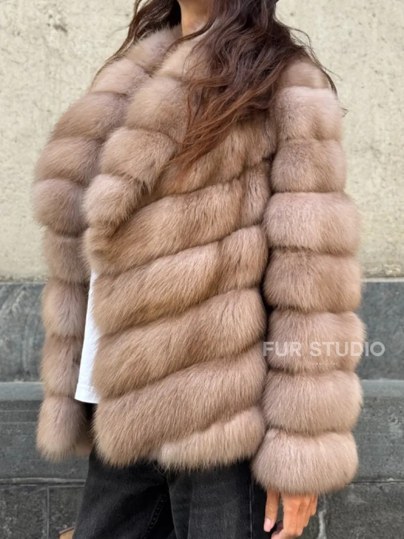 Шуба из куницы в цвете тор-тор