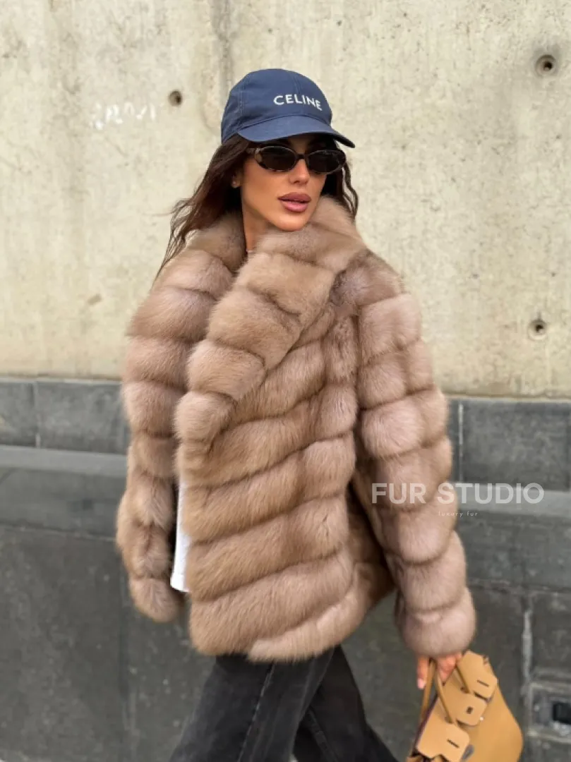 Шуба из куницы в цвете тор-тор