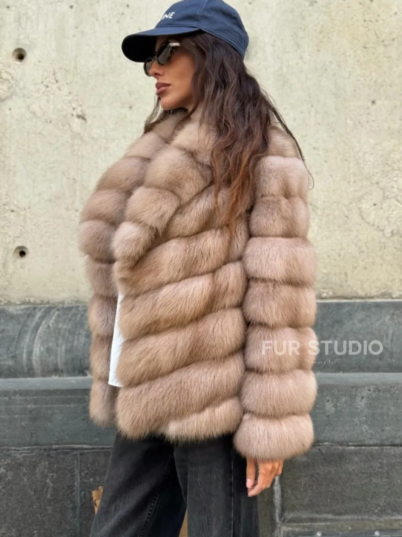 Шуба из куницы в цвете тор-тор