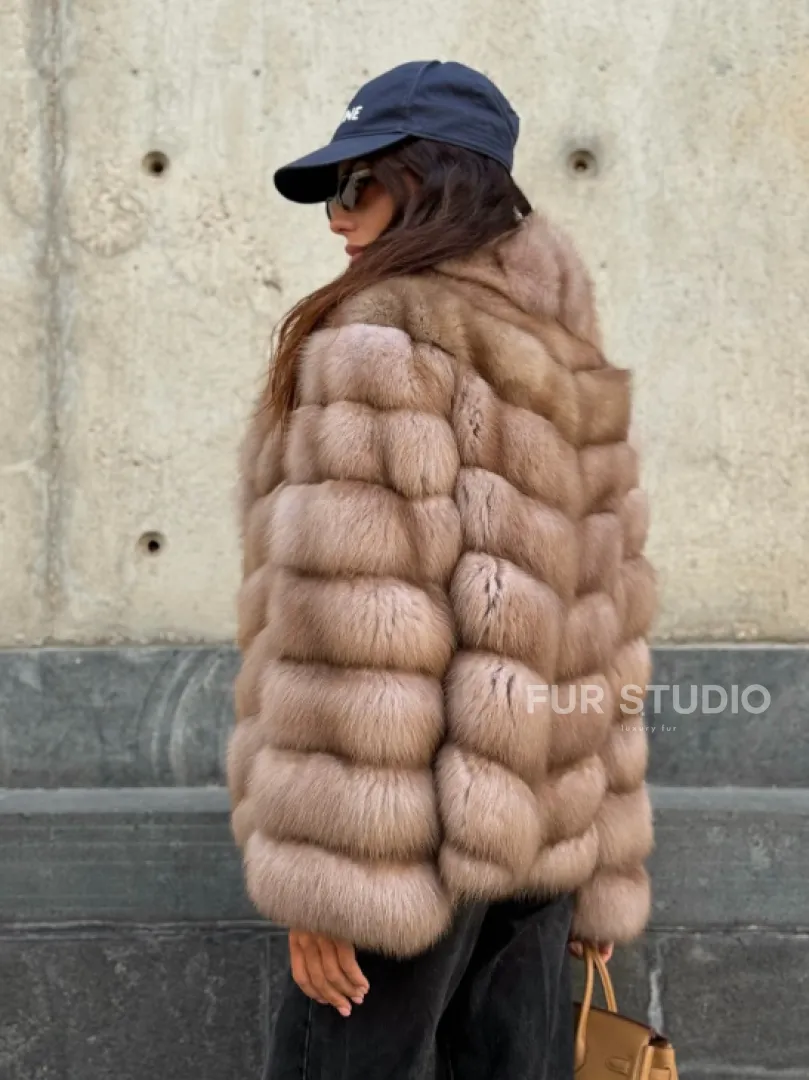 Шуба из куницы в цвете тор-тор