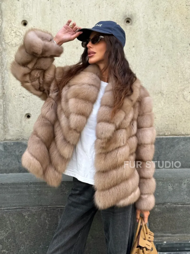 Шуба из куницы в цвете тор-тор