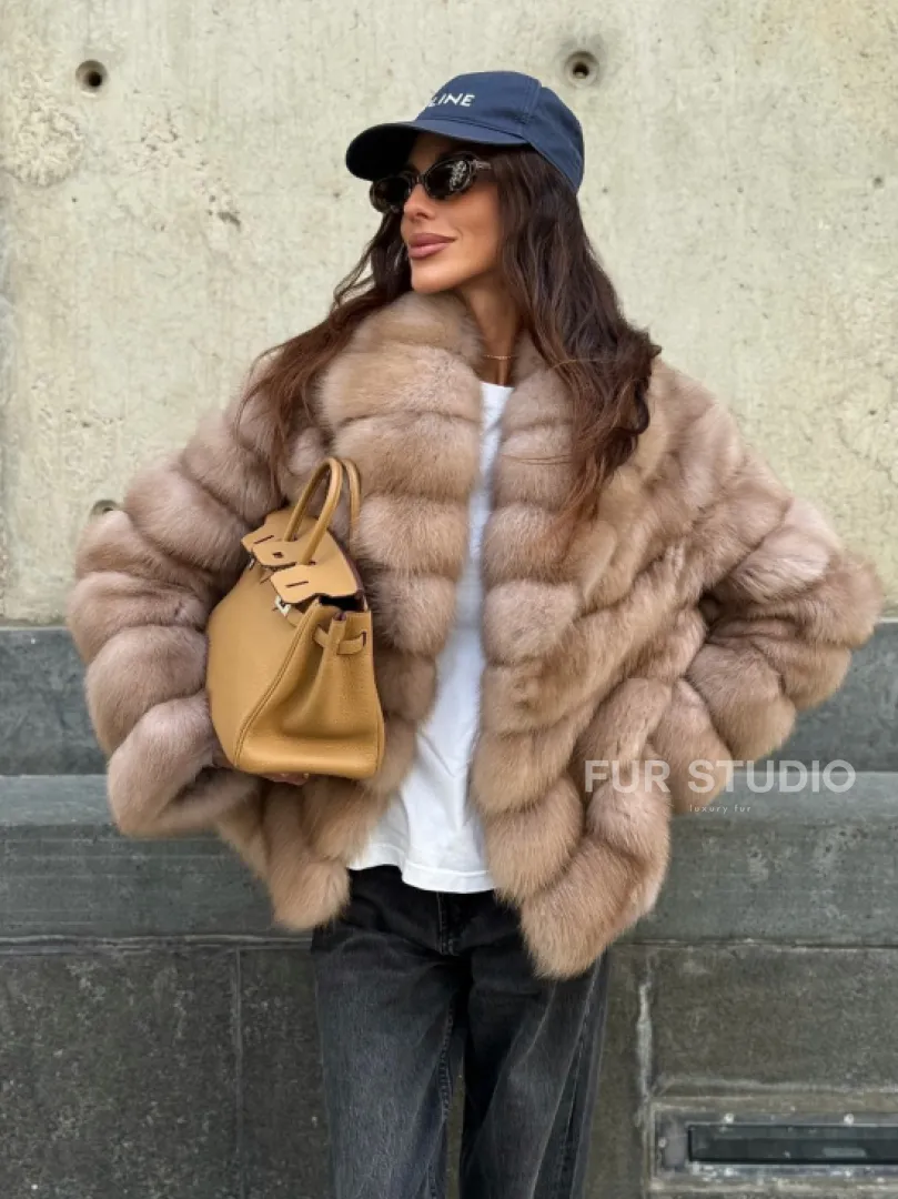 Шуба из куницы в цвете тор-тор