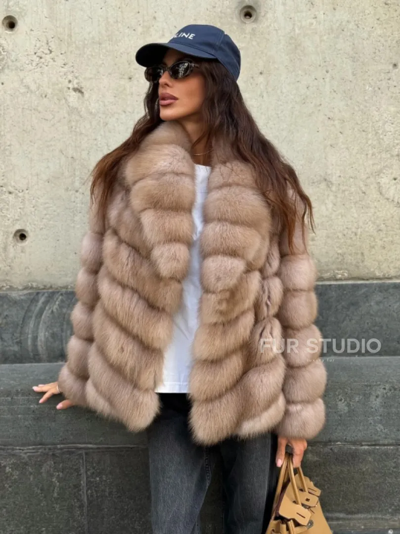 Шуба из куницы в цвете тор-тор