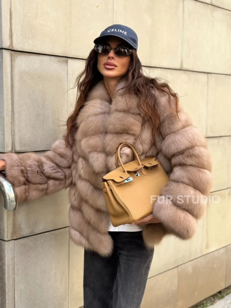 Шуба из куницы в цвете тор-тор