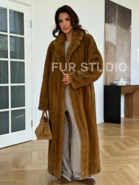 Шуба норковая золотая - фото 8