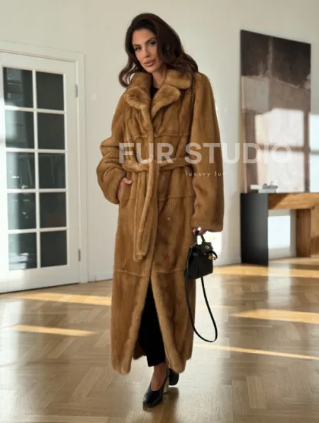 Золотая норковая шуба - фото 6