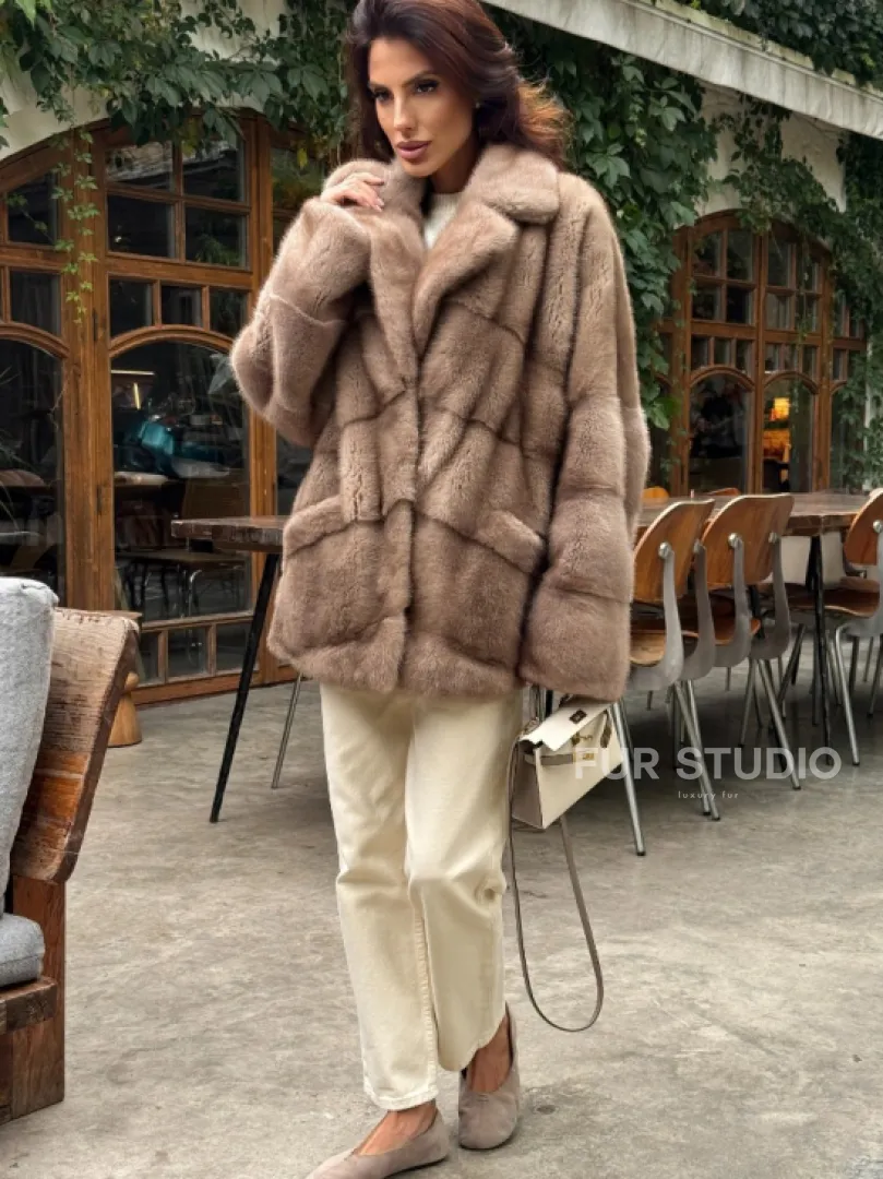 Шуба норковая автоледи - пастель