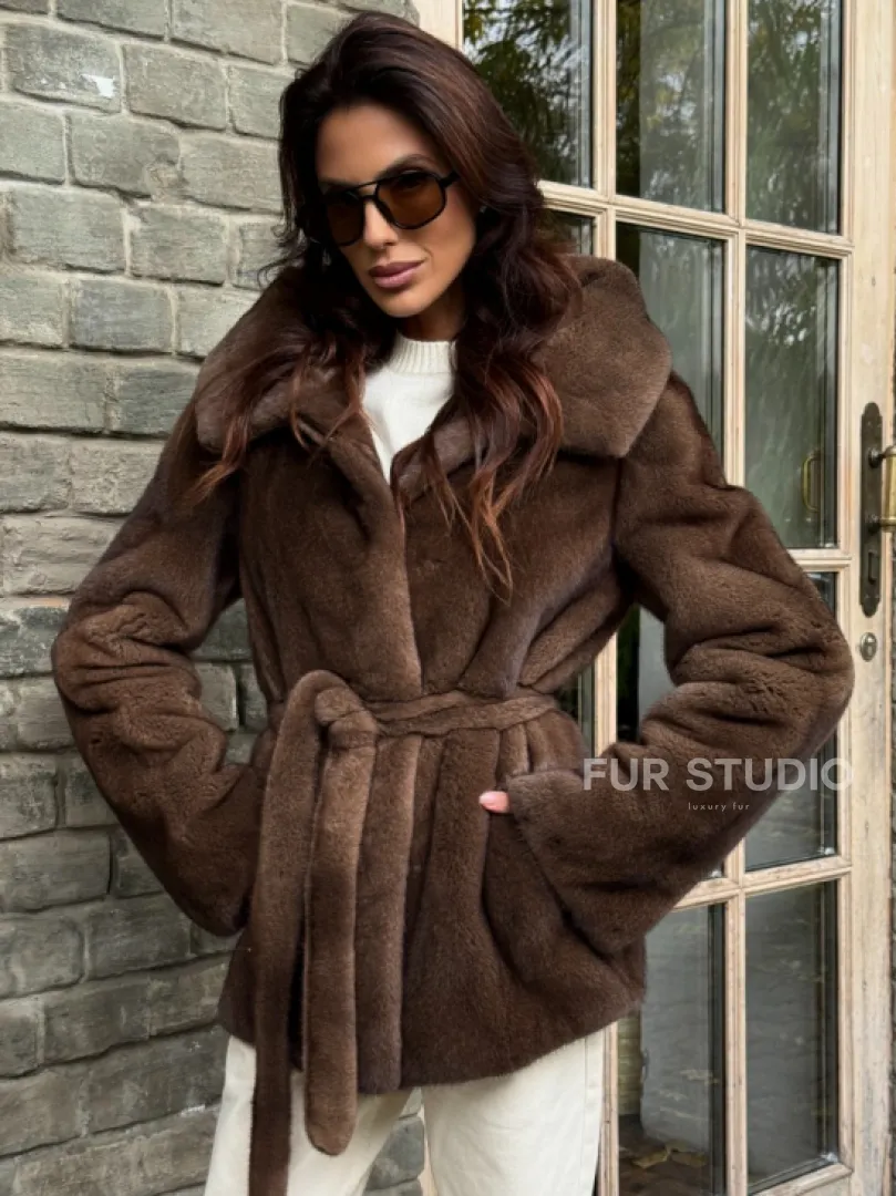 Шуба автоледи с капюшоном