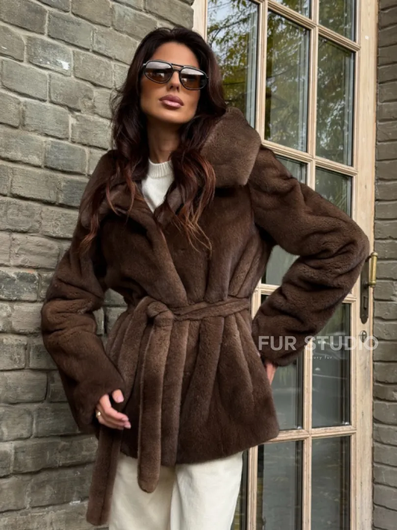 Шуба автоледи с капюшоном