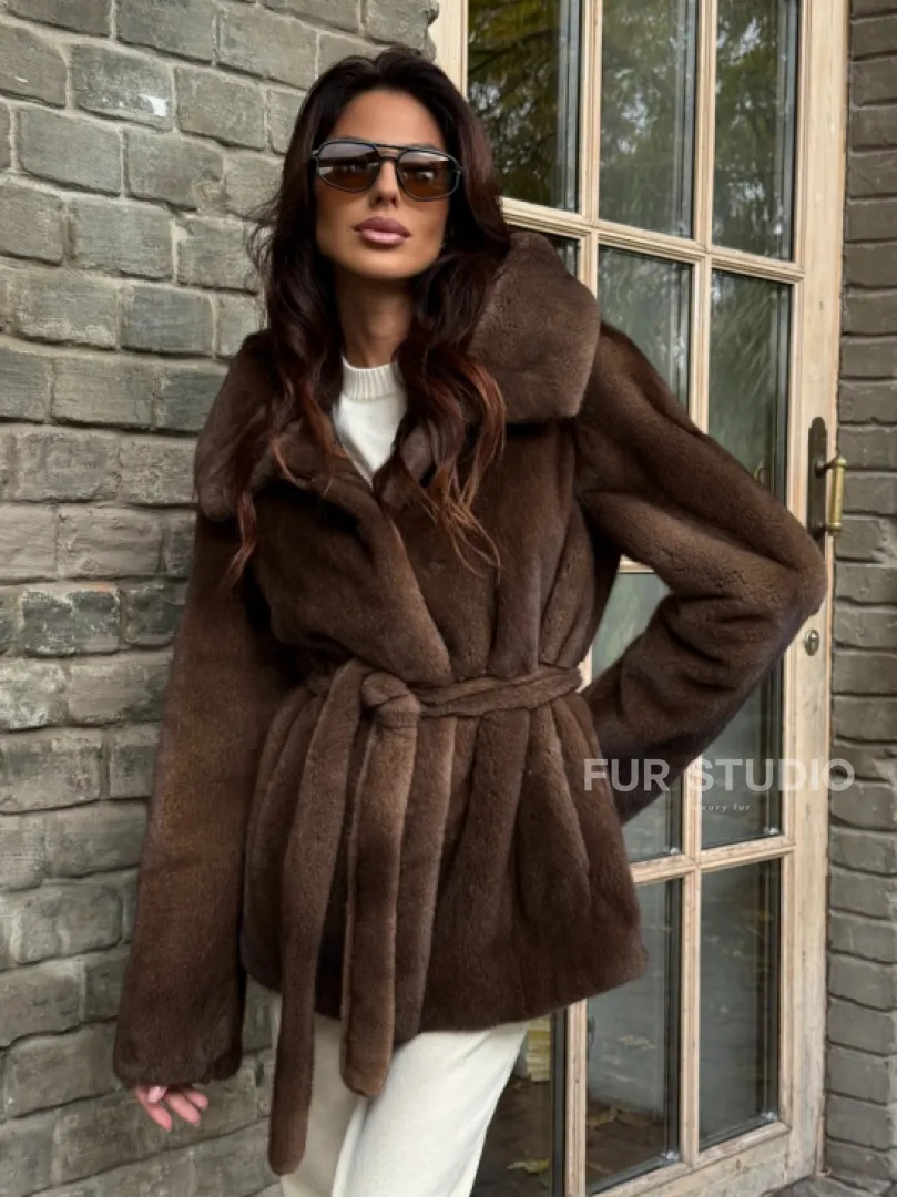 Шуба автоледи с капюшоном