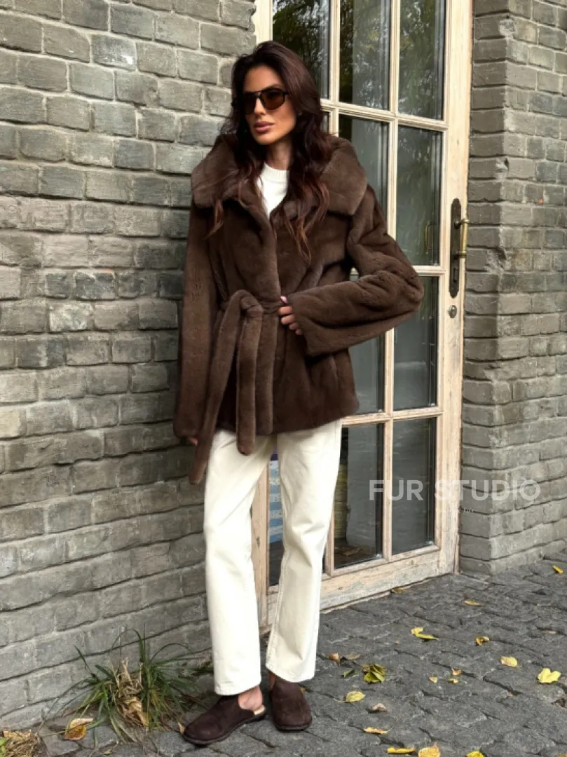 Шуба автоледи с капюшоном