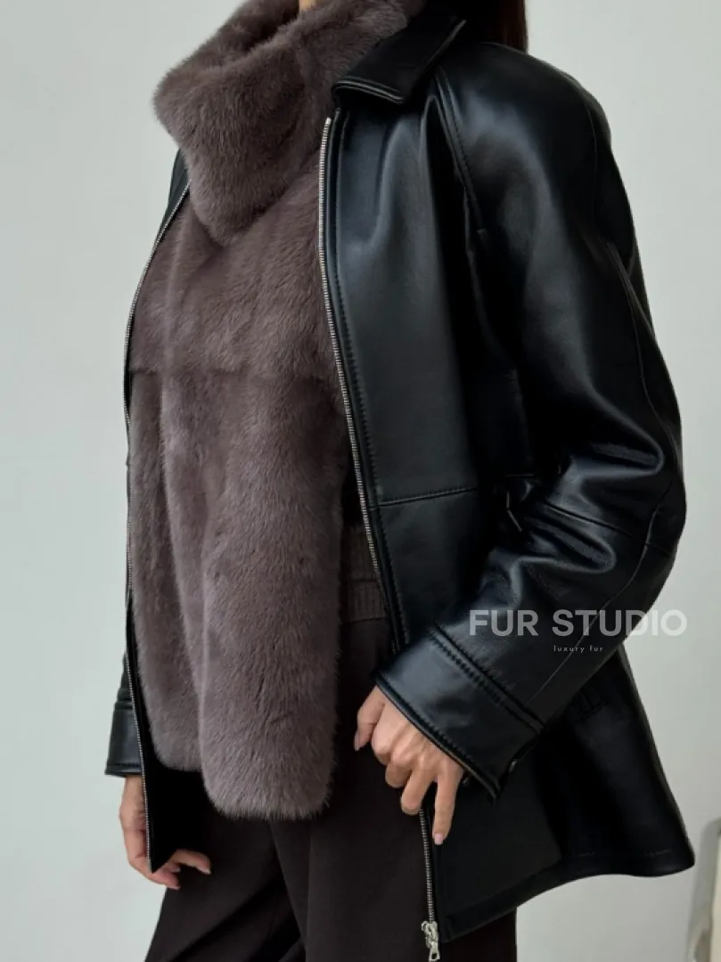 Норковая женская манишка