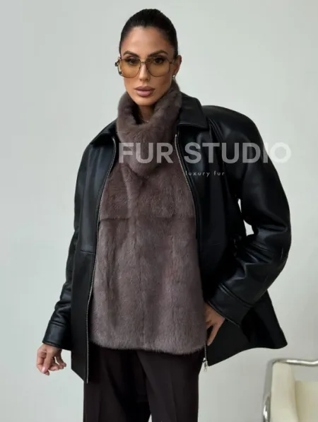 Норковая женская манишка - фото 0