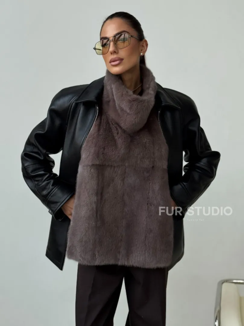 Норковая женская манишка