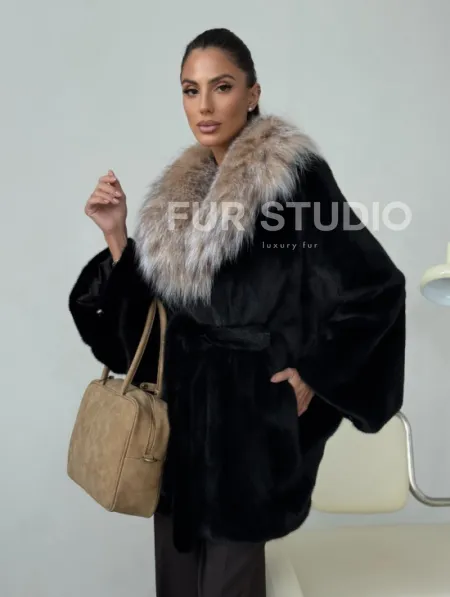 Норковая шуба с рысью - фото 0