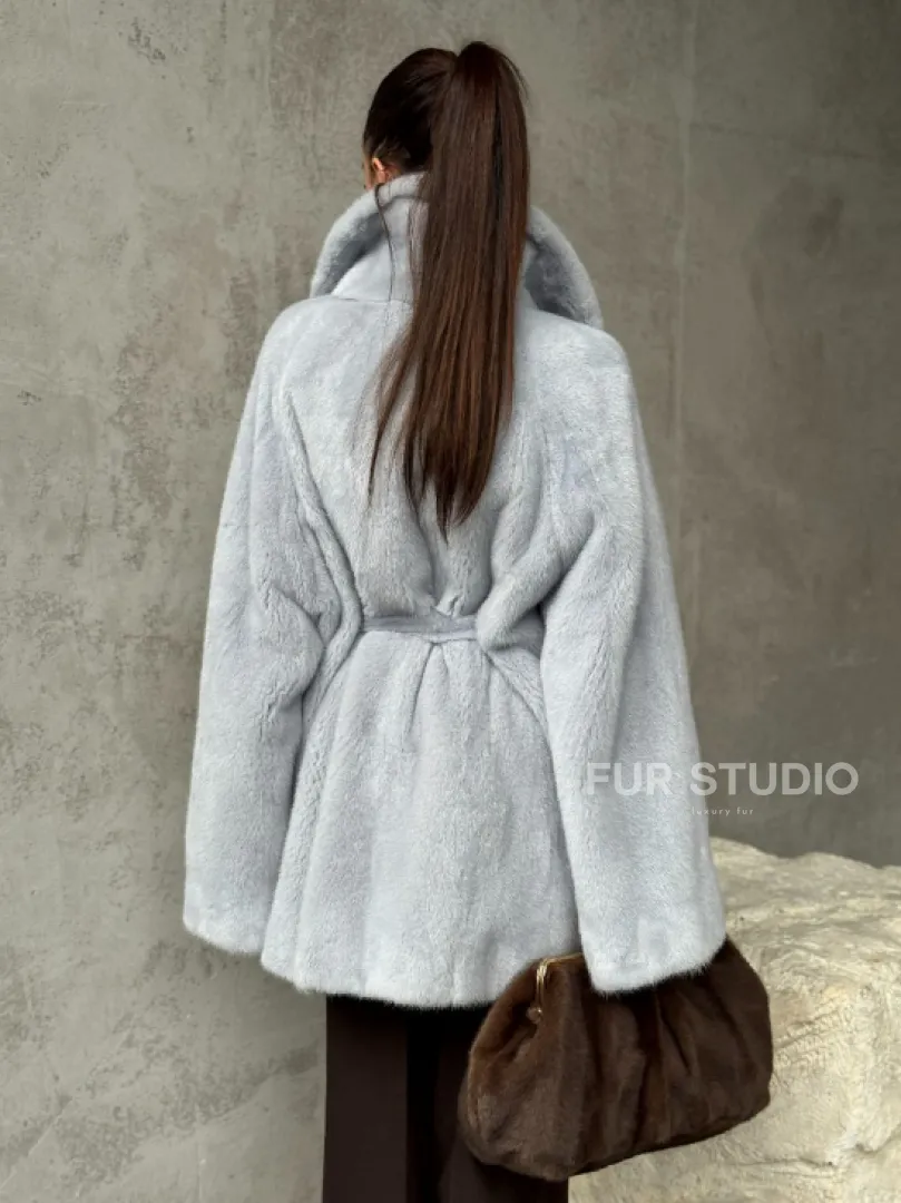 Полушубок из голубой норки