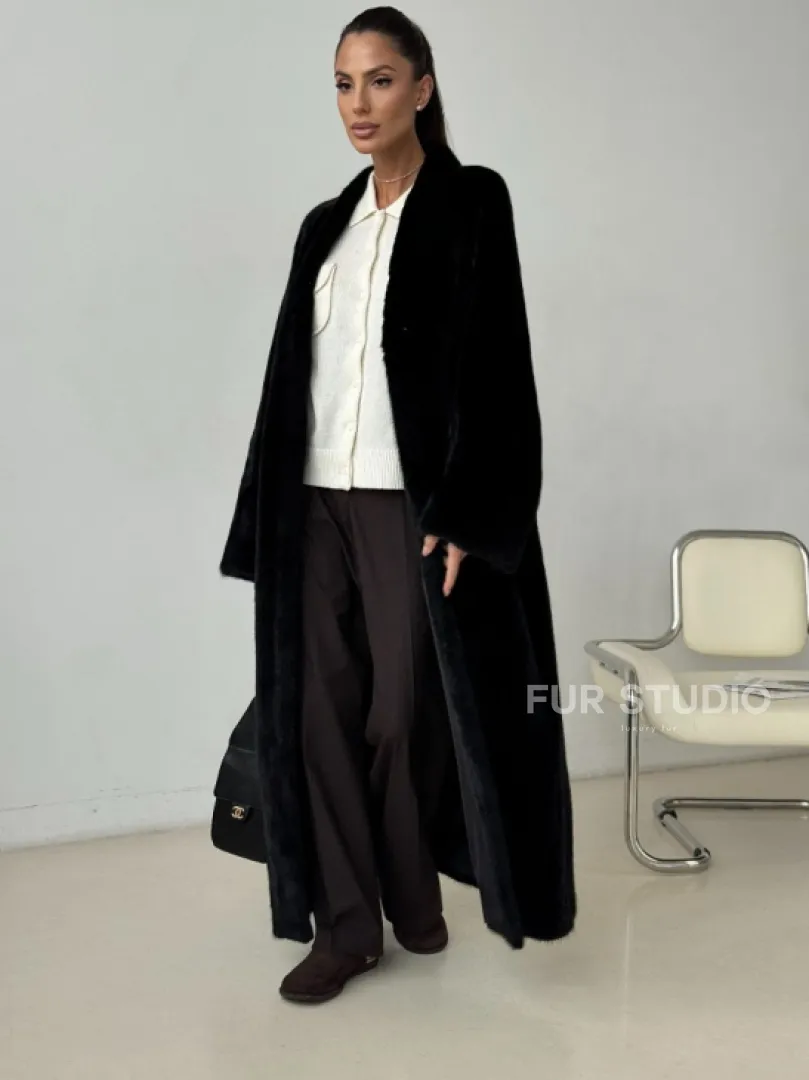 Длинная норковая шуба BLACKGLAMA