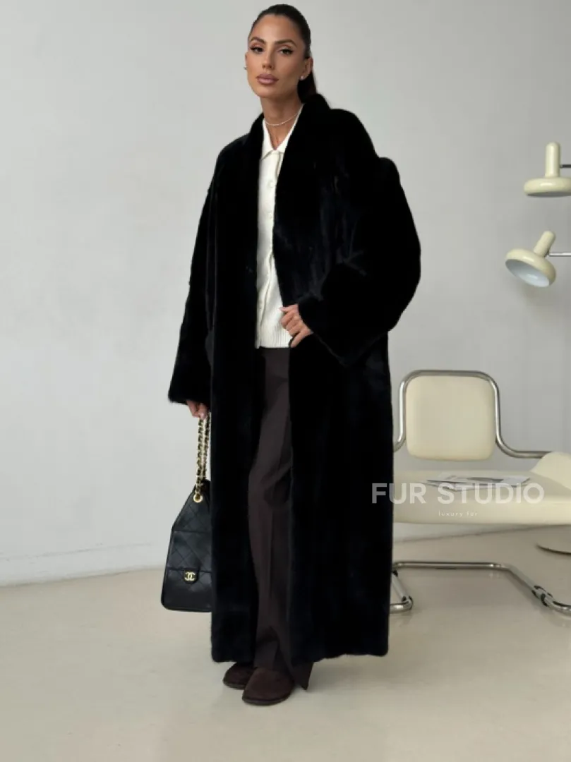 Длинная норковая шуба BLACKGLAMA