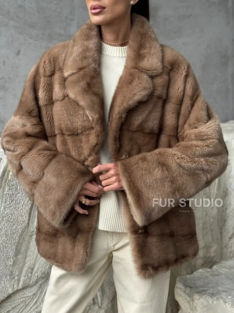 Норковая автоледи - цвет пастель