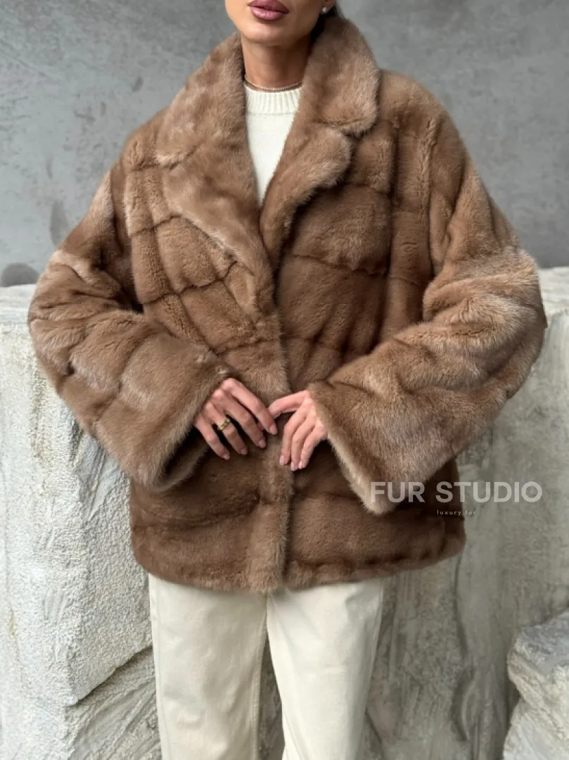 Норковая автоледи - цвет пастель