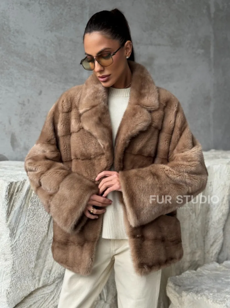 Норковая автоледи - цвет пастель