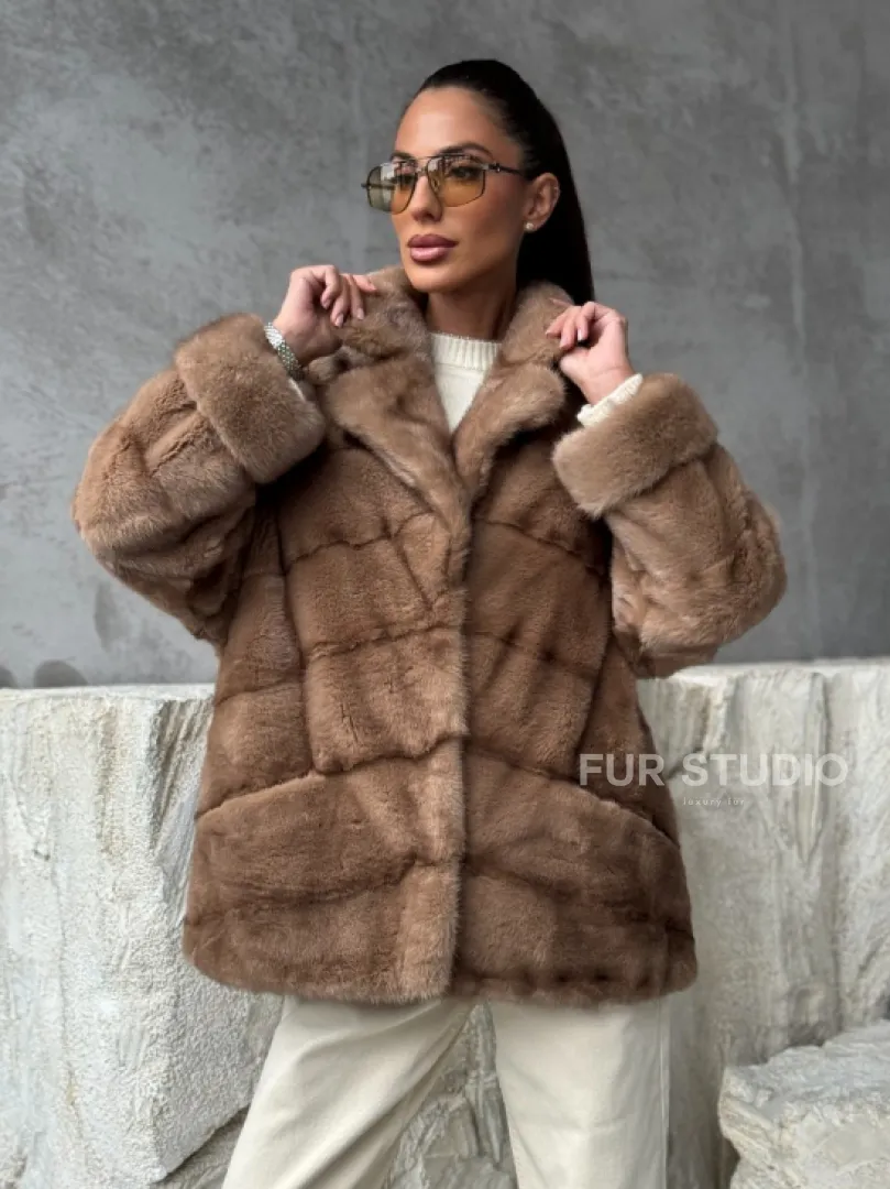 Норковая автоледи - цвет пастель