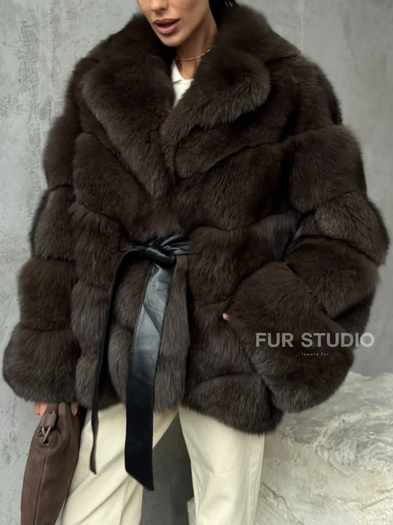 Шуба из песца под соболь