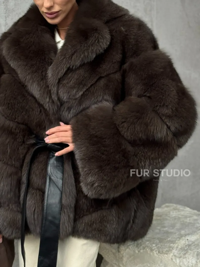 Шуба из песца под соболь