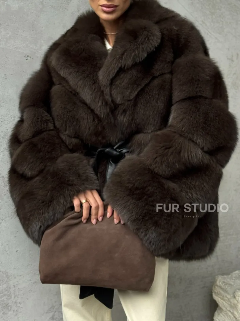 Шуба из песца под соболь