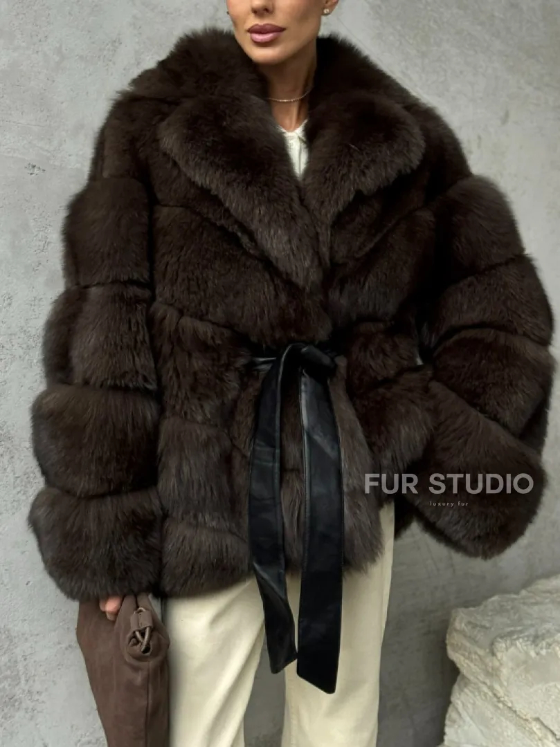 Шуба из песца под соболь