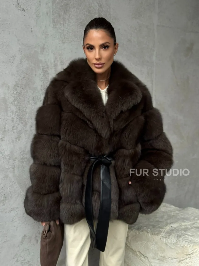 Шуба из песца под соболь