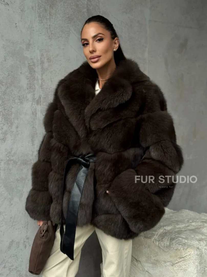 Шуба из песца под соболь