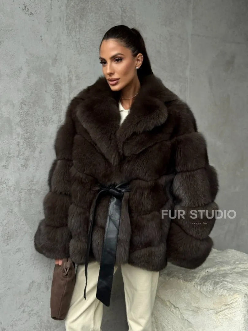 Шуба из песца под соболь