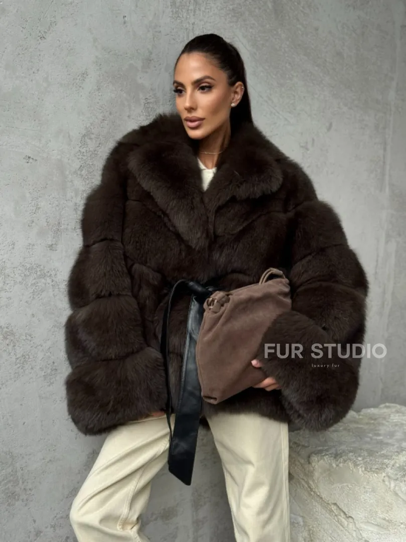 Шуба из песца под соболь