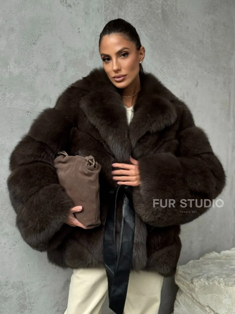 Шуба из песца под соболь