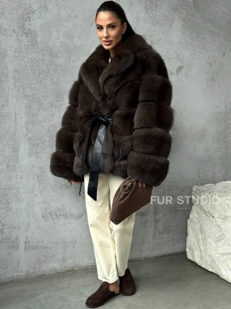 Шуба из песца под соболь