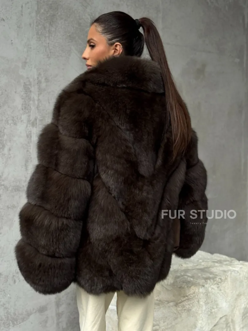 Шуба из песца под соболь