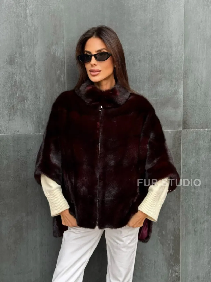 Норковый полушубок на молнии