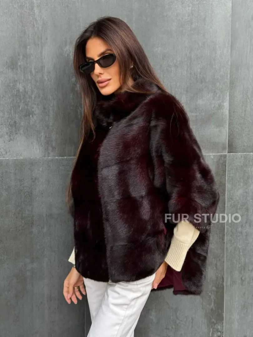 Норковый полушубок на молнии