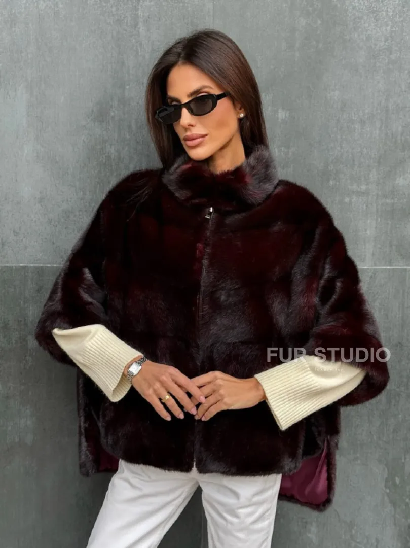 Норковый полушубок на молнии