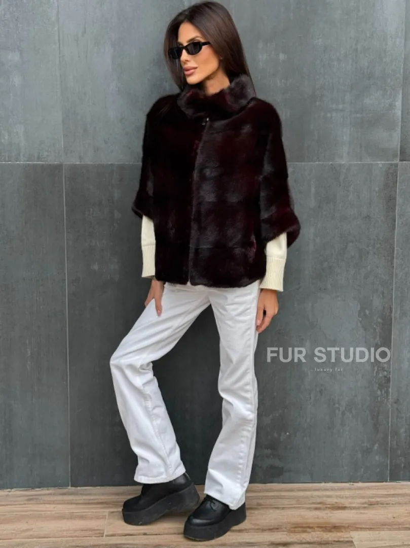 Норковый полушубок на молнии