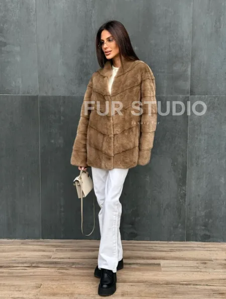 Полушубок норковый - фото 6